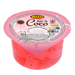 INACO Nata de Coco Cup Strawberry with Basil Seeds 200g x 24