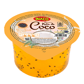 INACO Nata de Coco Cup Orange with Basil Seeds 200g x 24