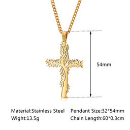 Collier Croix en Acier Inoxydable pour Femme et Homme, Plaqué Or et Noir, Géométrique Creux, Style Hip Hop, Bijoux Religieux pour Couples