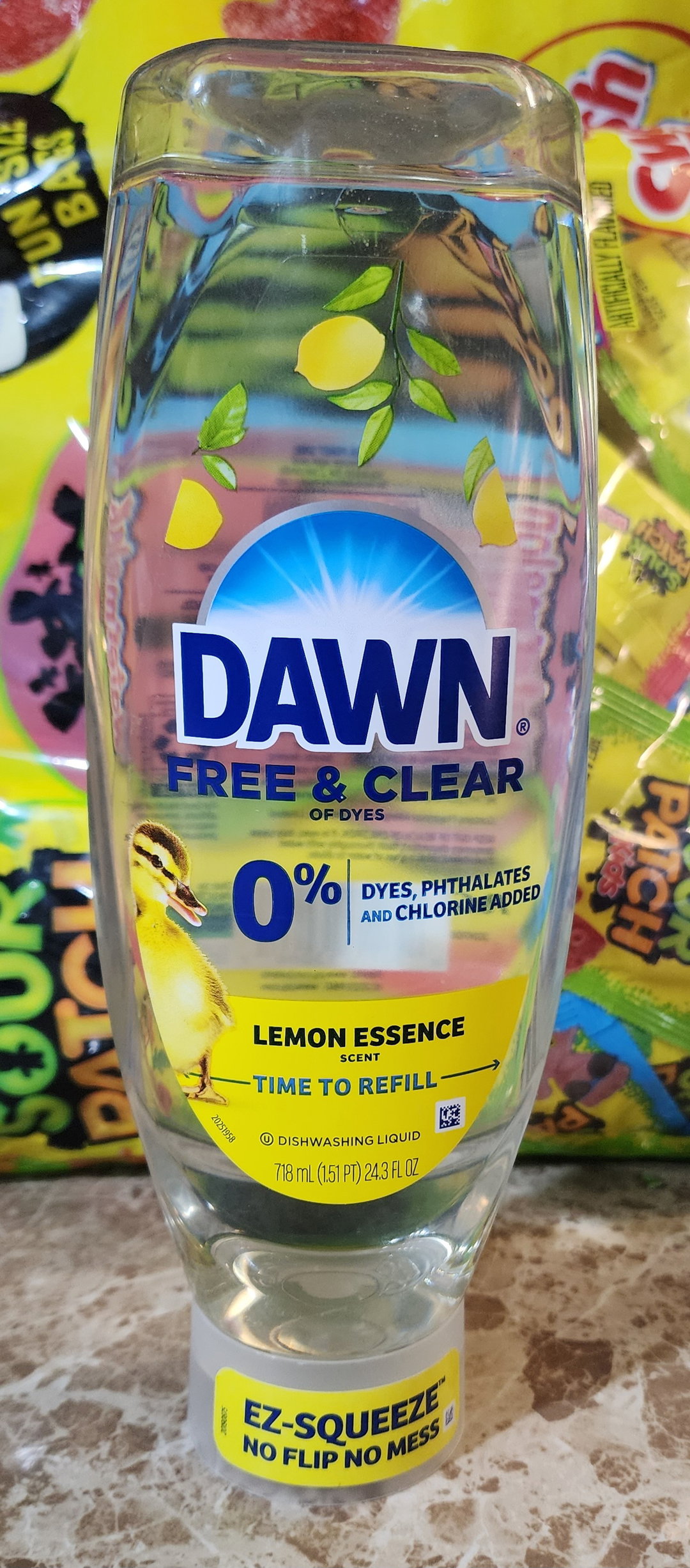 Dawn free & clear lemon essence scent  dishwashing liquid 24.3 oz