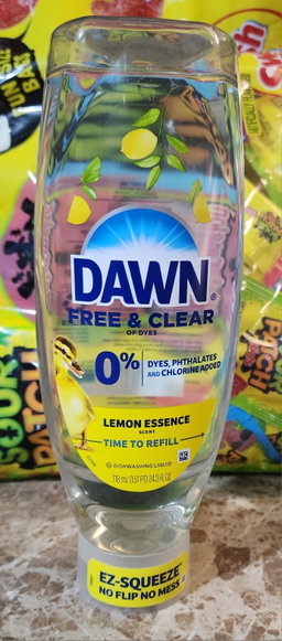 Dawn free & clear lemon essence scent  dishwashing liquid 24.3 oz