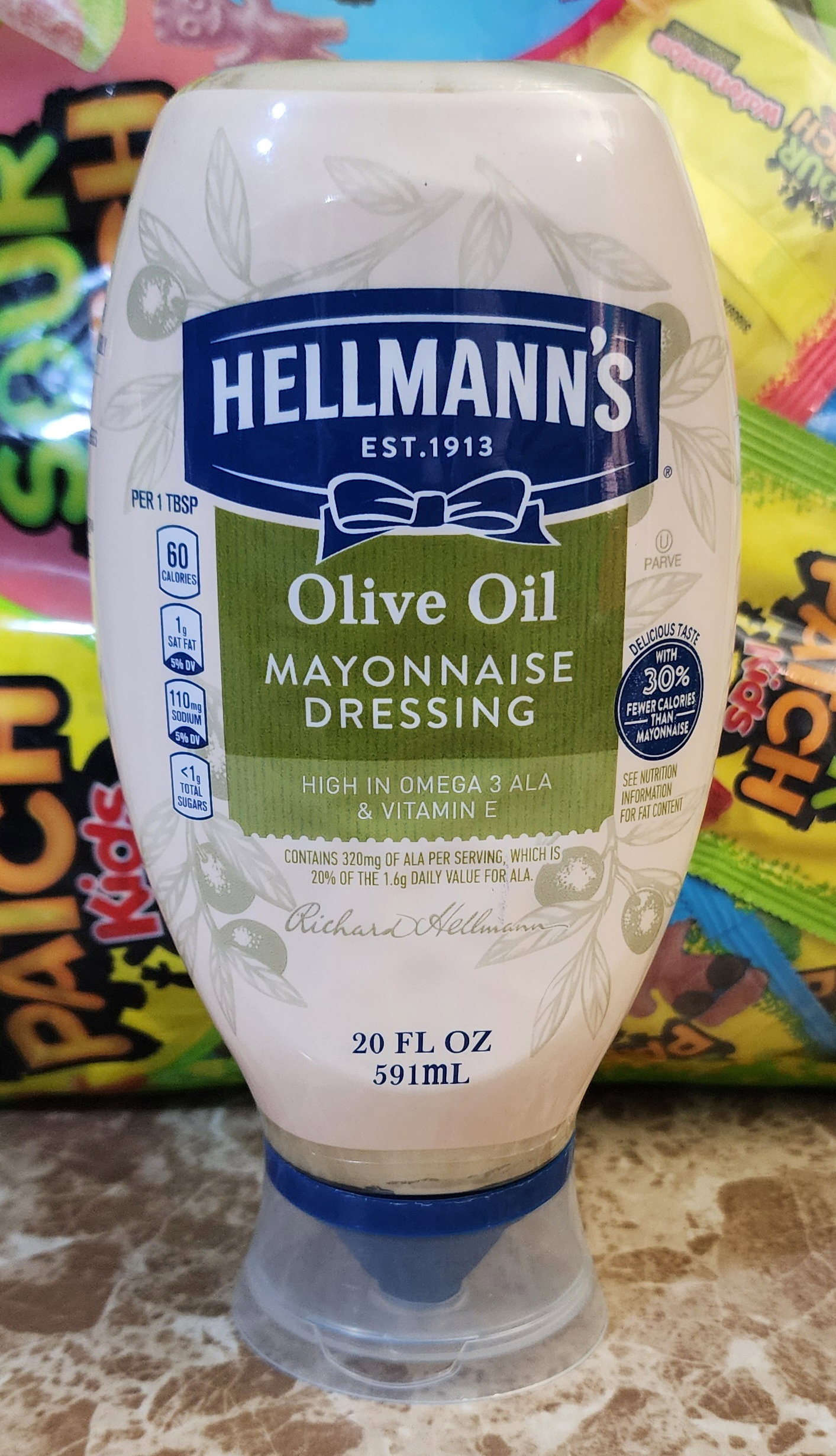 Hellmann's olive oil mayonnaise dressing high in omega 3 & vitamin E 20 oz_0