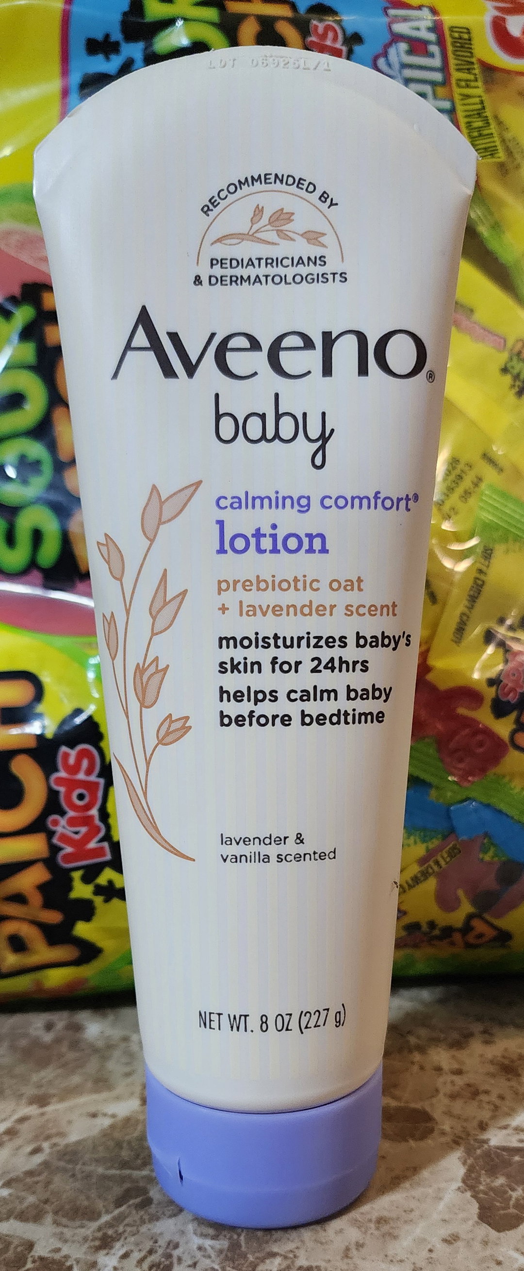 Aveeno baby calming comfort lotion with prebiotic oats+lavender scent 8 oz