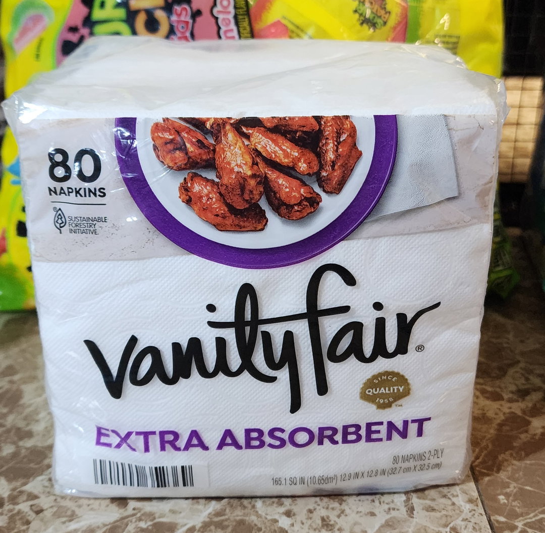 Vanity fair extra absorbent 80 count napkins 
