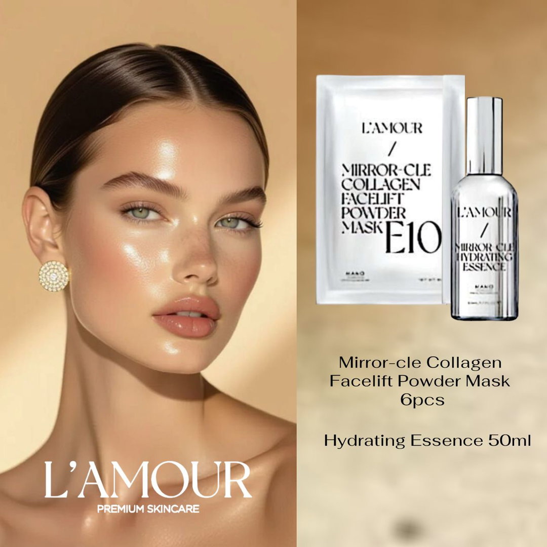 L'amour Mirror-Cle Collegen Facelift Powder Mask E10 (6PCS) & Hydrating Esence (50ml