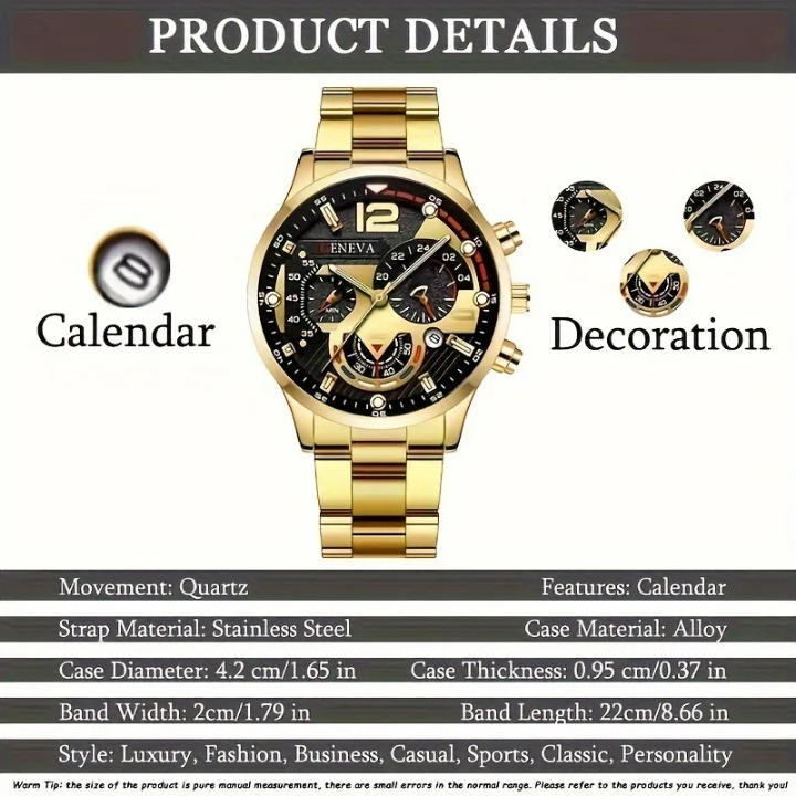 Élégante Montre-Bracelet Quartz Décontracté et professionnelle._7