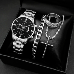 Montre-Bracelet Analogique d’Affaires de Marque Tendance en Alliage de Luxe avec Calendrier et Bracelet en Acier inoxydable