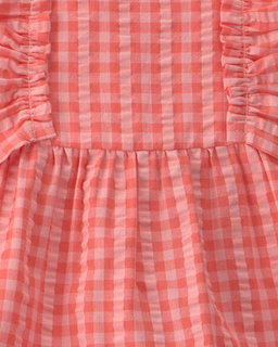 Baby Girl 3-Piece Gingham Top & Short Set - Coral