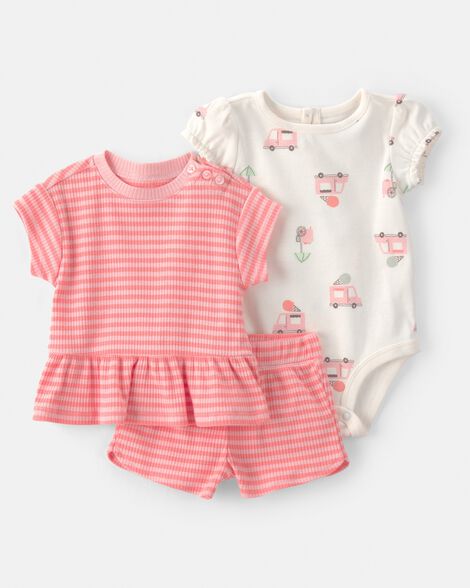 Baby Girl 3-Piece Ice Cream Truck Set - Pink/Ivory_0