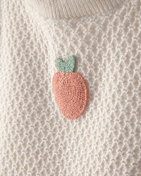 Baby Girl 2-Piece Peach Crochet Top & Short Set - Cream_1