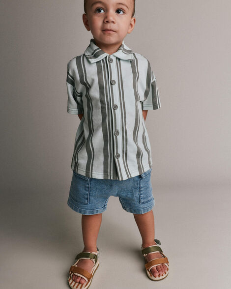 Toddler Boy Cargo Shorts in Denim