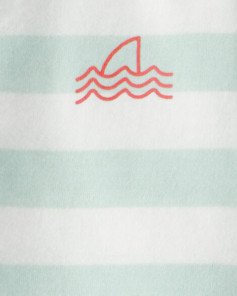 Baby Boy 2-Piece Shark Striped Top & Short Set - Blue/Ivory_1