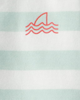 Baby Boy 2-Piece Shark Striped Top & Short Set - Blue/Ivory