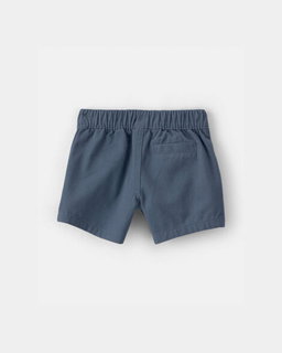 Baby Boy 2-Piece Collared Shirt & Short Set - Cream/Blue