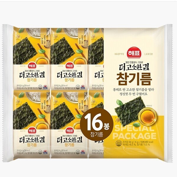 HAEPYO SAVORY SESAME OIL SEAWEED 4.5GX16P_0