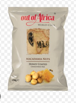 Out of africa macadamia kernels honey coated 150g