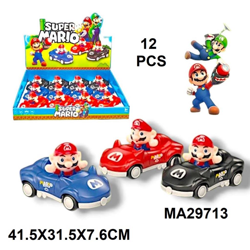 MARIO PULL BACK CAR '' 12PCS '' 
