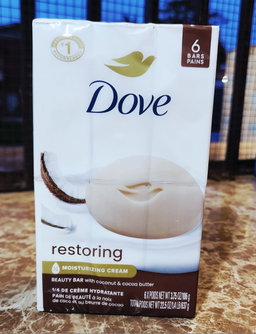 Dove beauty bar with coconut 🥥 &coco butter restoring moisture soap 6 bars 