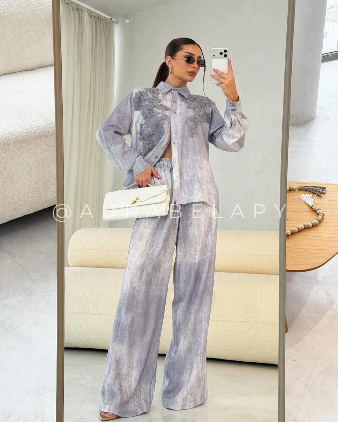 CONJUNTO AMIRA GRIS / AZUL