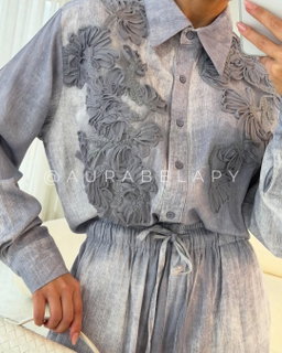 CONJUNTO AMIRA GRIS / AZUL
