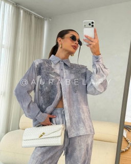 CONJUNTO AMIRA GRIS / AZUL