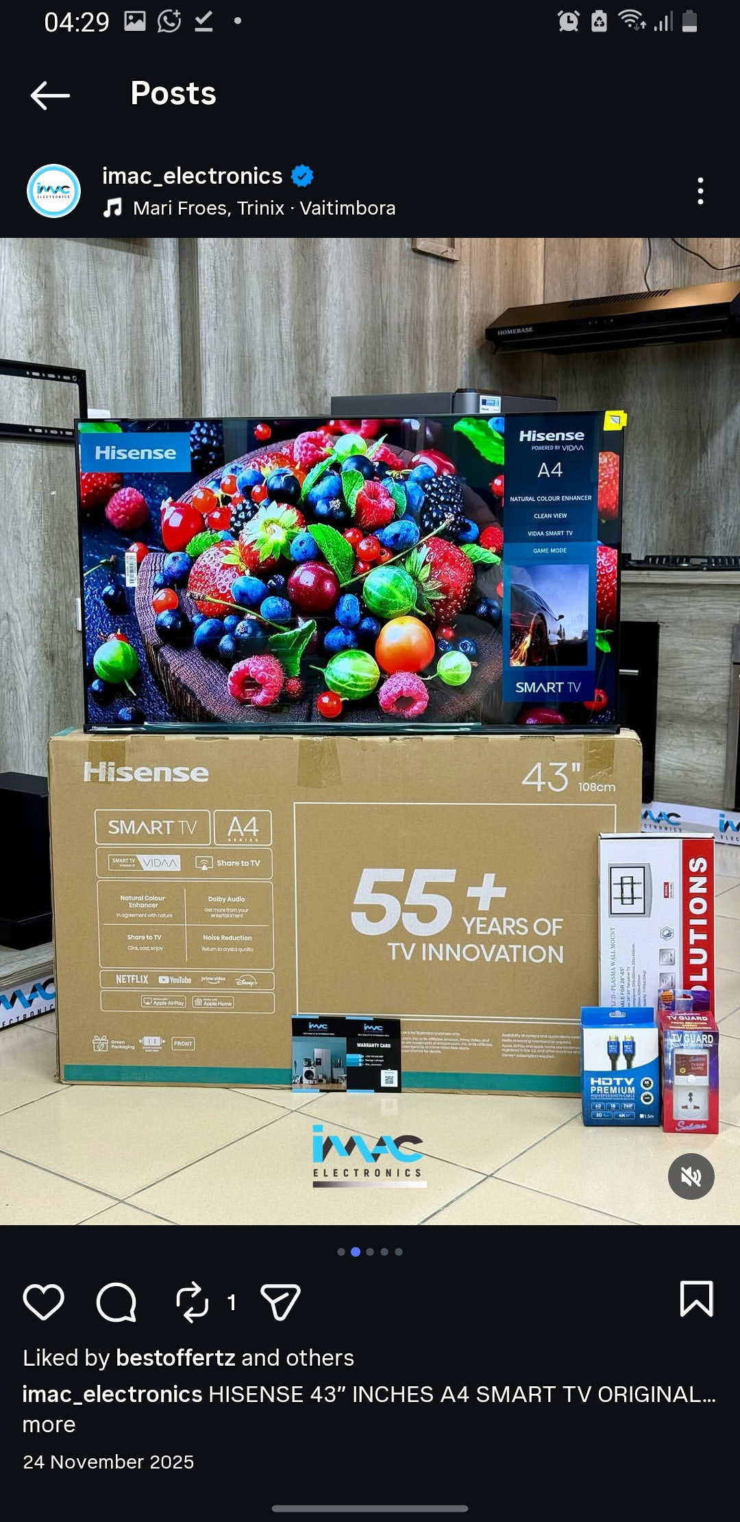 HISENSE 55 INCH SMART TV