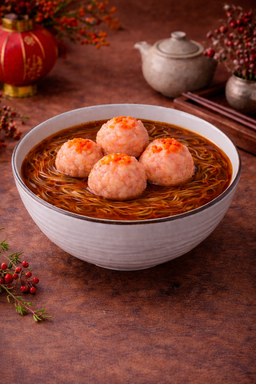 Tobiko Prawn Paste Ball Bonito Soupy Mee Sua (飞鱼子虾滑面线)