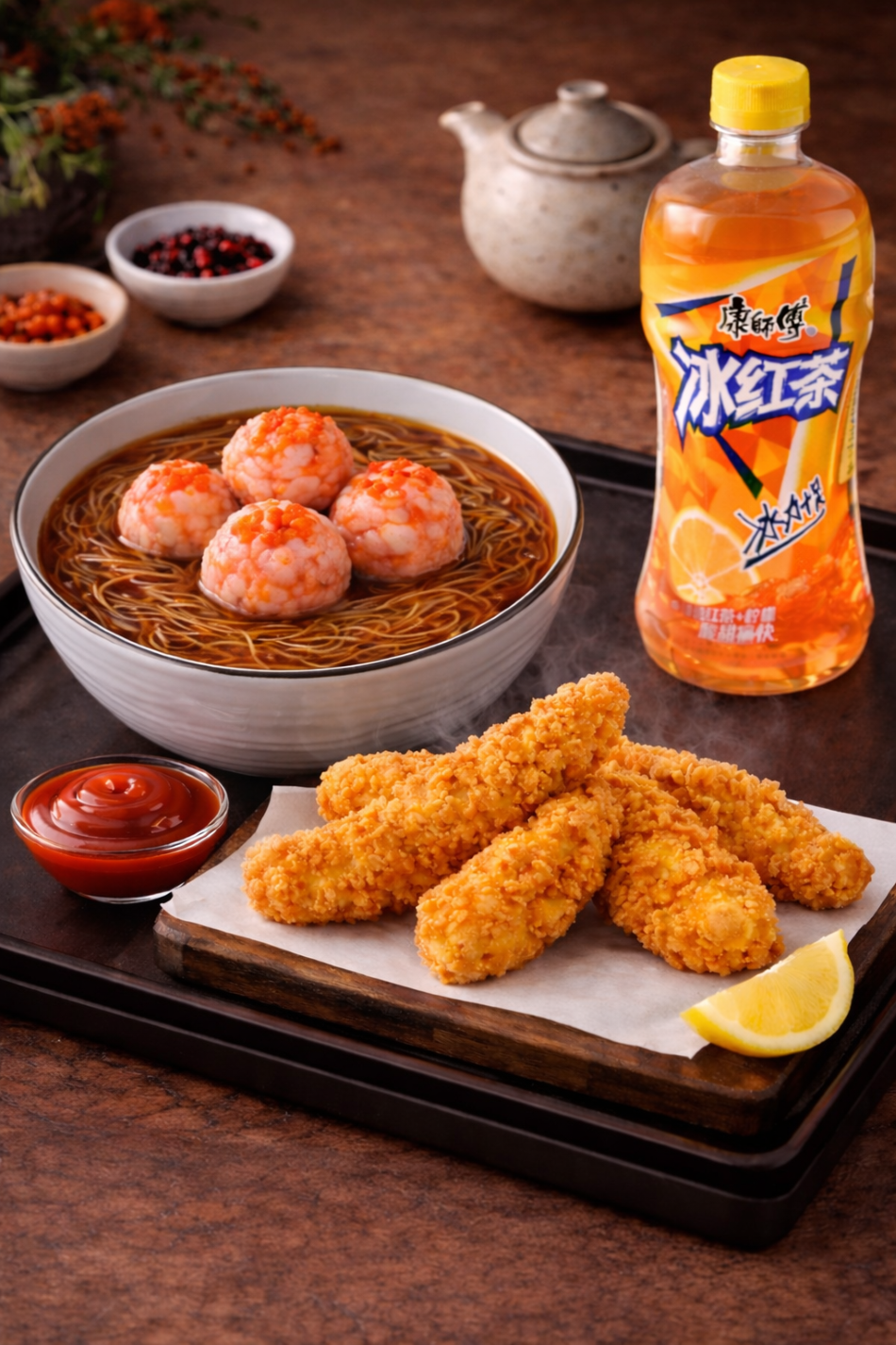 VS - Tobiko Prawn Paste Ball Bonito Soupy Mee Sua (飞鱼子虾滑面线套餐)
