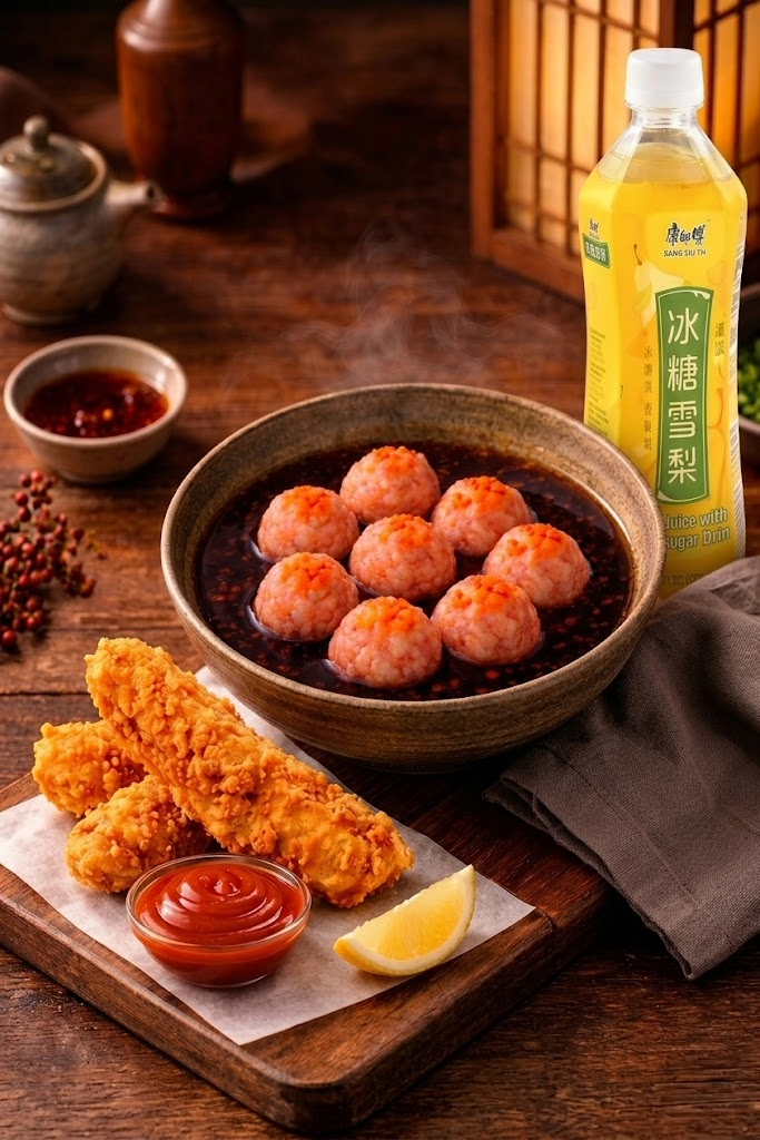 VS - Tobiko Prawn Paste Ball Bonito Soup (飞鱼子虾滑汤 )