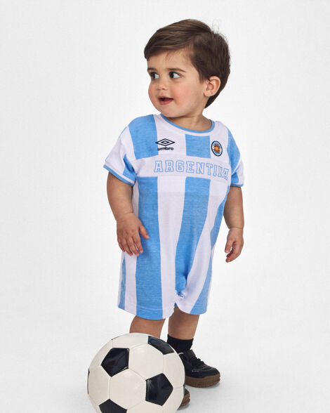 Baby Umbro Argentina Soccer Romper - Light Blue/White_3