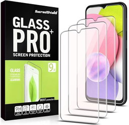 Screen Protector for Samsung Galaxy A03S/ A03 Tempered Glass, 9H Hardness, Bubble Free