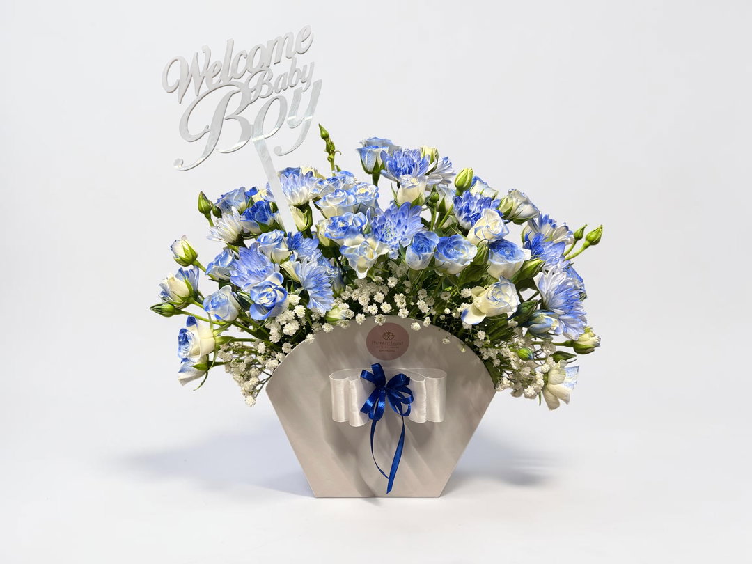 Welcome Baby Blue Blossoms