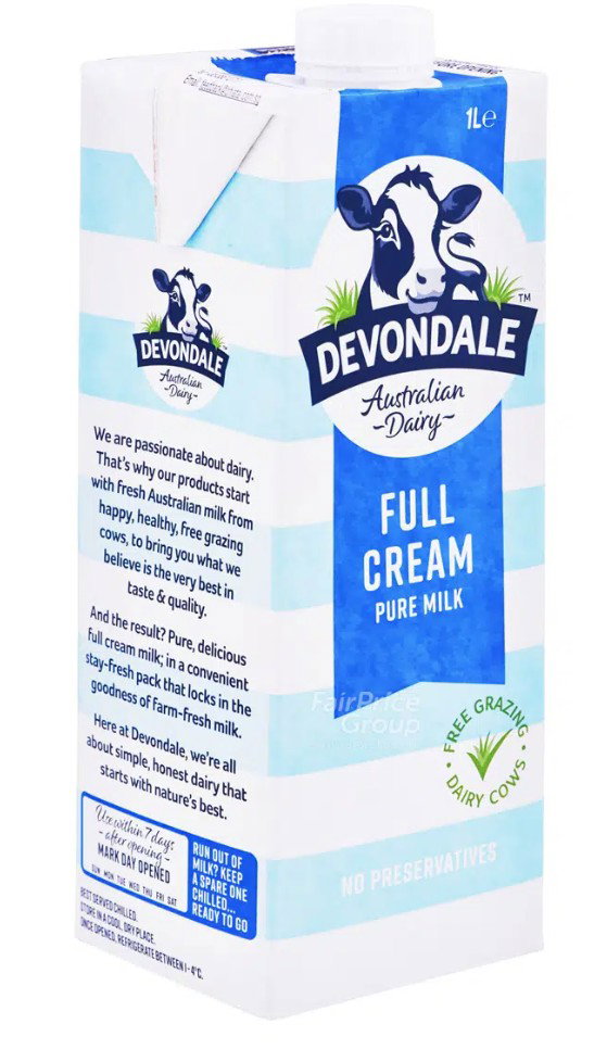 UHT Full Cream Milk - Devondale