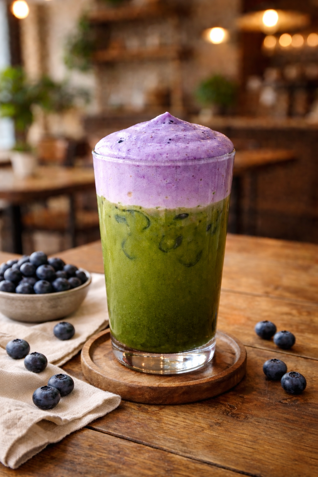 Blueberry Foam Matcha Latte_0