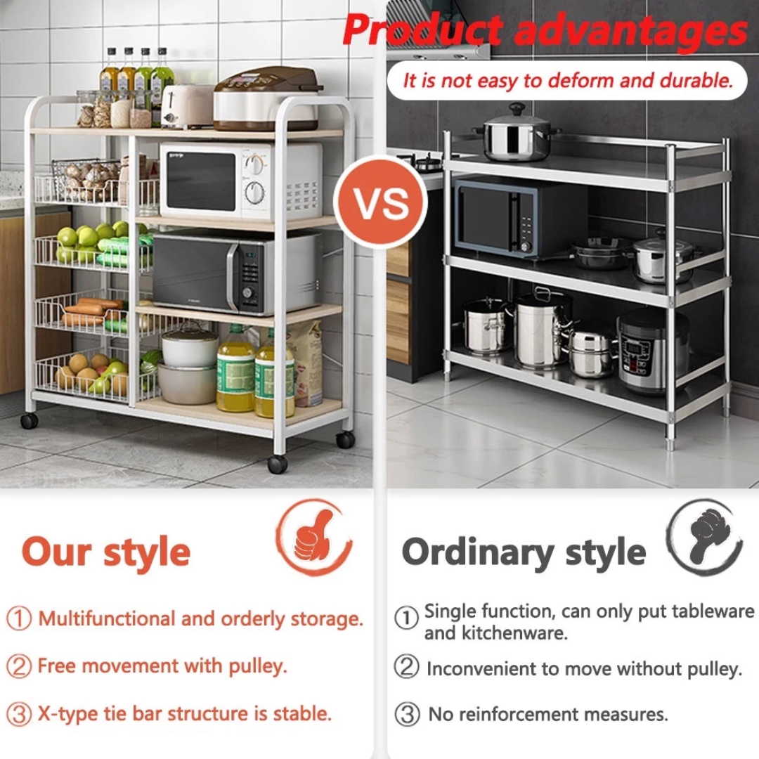 KITCHEN SNACK VEGETABLE TROLLEY RACK  (RAK DAPUR)_4
