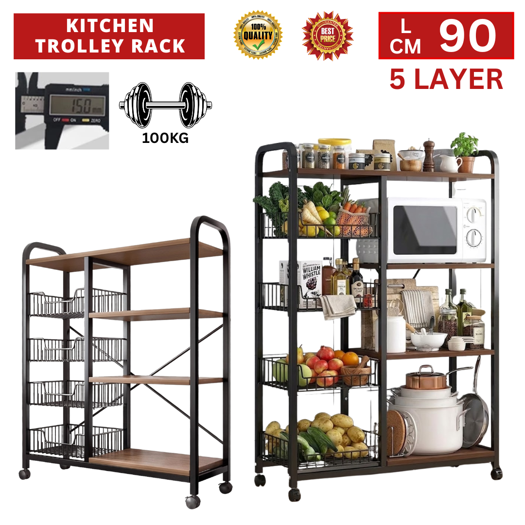 KITCHEN SNACK VEGETABLE TROLLEY RACK (RAK DAPUR)