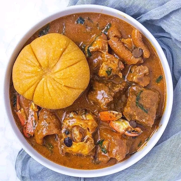 Ogbono Soup with Two Swallow and Two Beef_0