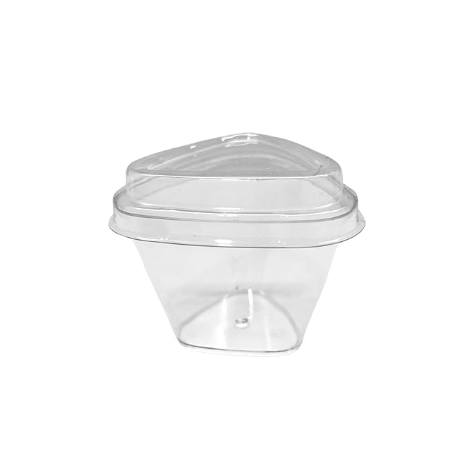 60ml Triangle Dessert Cup with Lid (pack of 10)