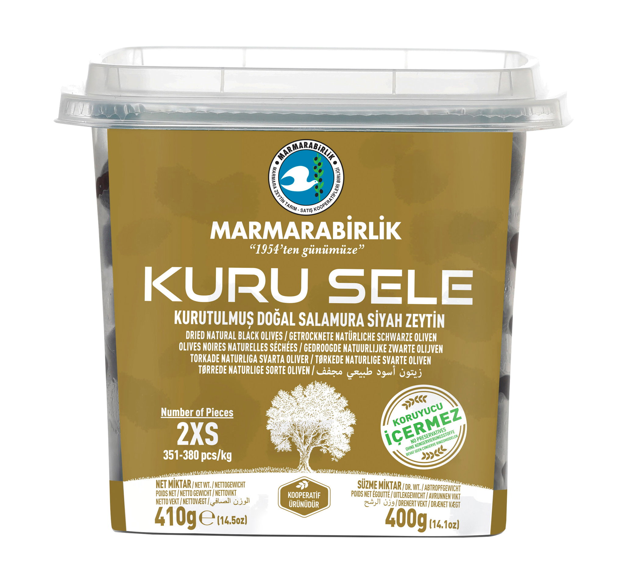 800g | Mararabirlik schwarze Oliv  | زيتون عطون حبة وسط _0