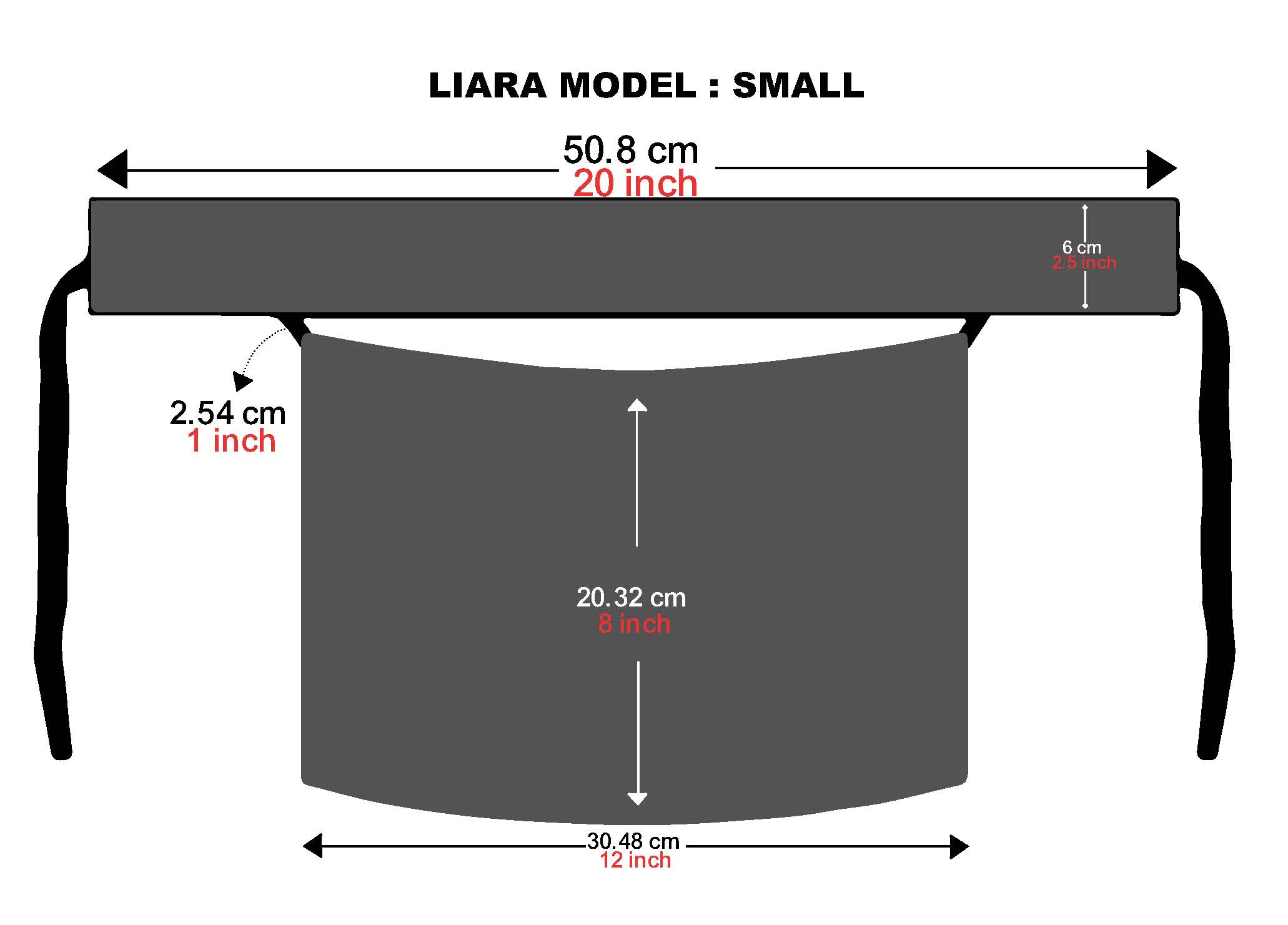Small Normal Double Elastic Niqab (8inch /12inch)_3