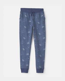 Girls Floral Drawstring Knit Joggers - 5 Colours