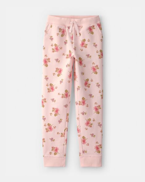 Girls Floral Drawstring Knit Joggers - 5 Colours_3