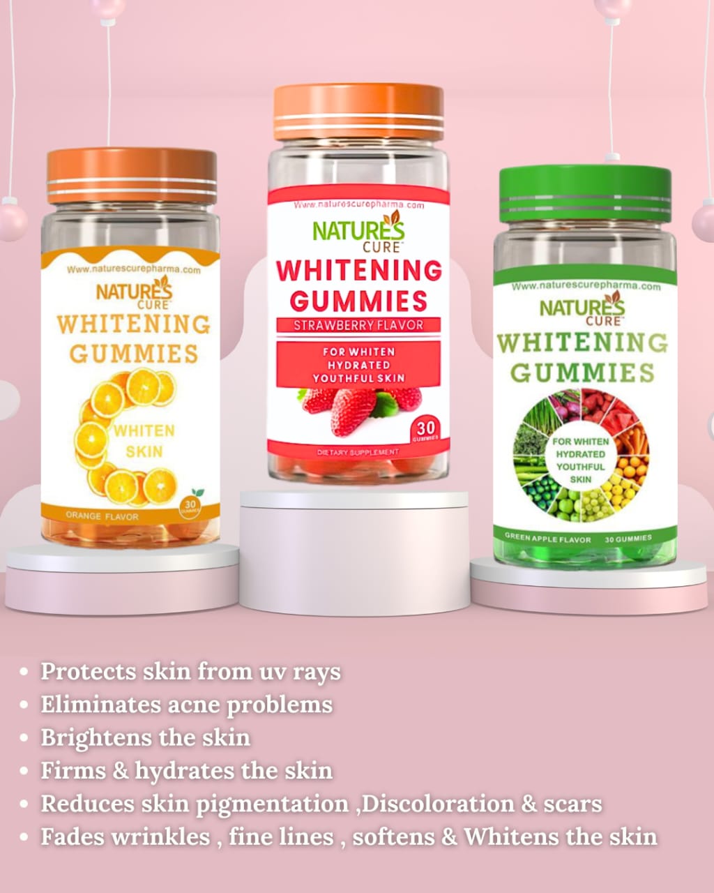 Skin whitening gummies 3set