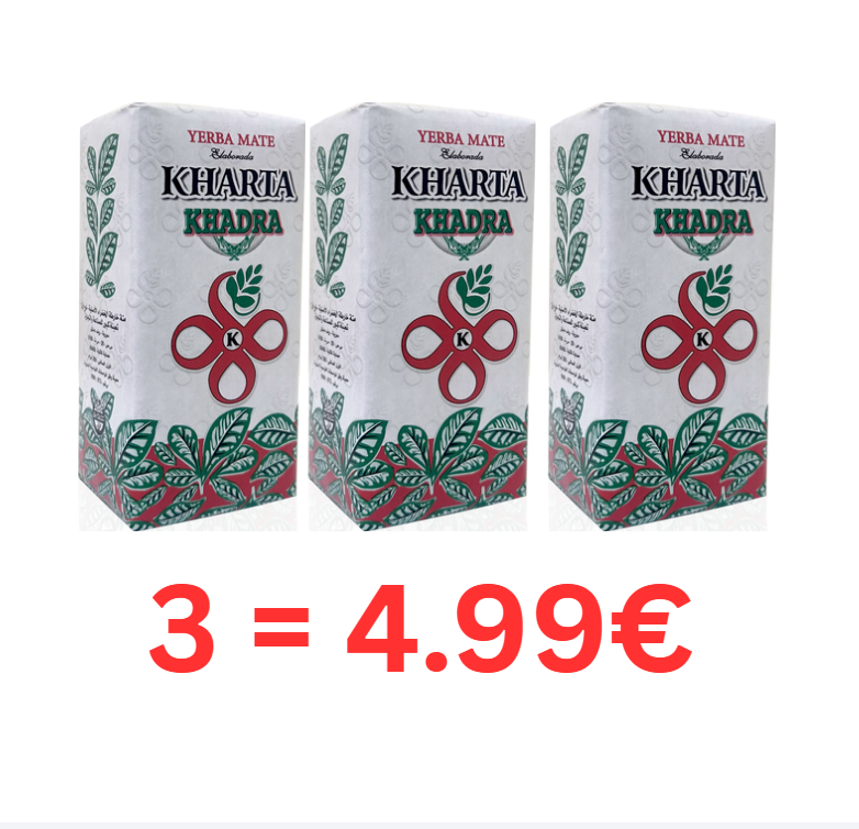 3x250g | Kharta Khadra Matetee weiß | خارطة خضراء متة بيضاء
