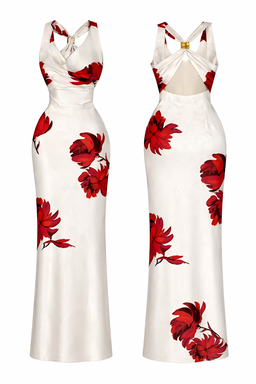 Floral Satin Maxi Dress