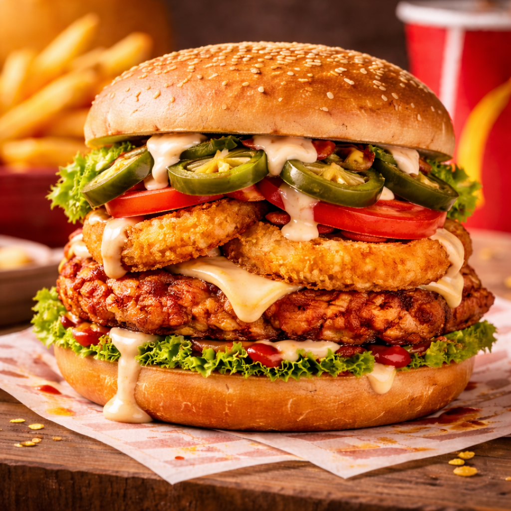 Chicken Onion Ringer Burger_0