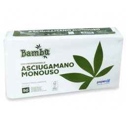 Bambù Asciugamani in Carta Monouso Pura Cellulosa 34x68cm - 50pz
