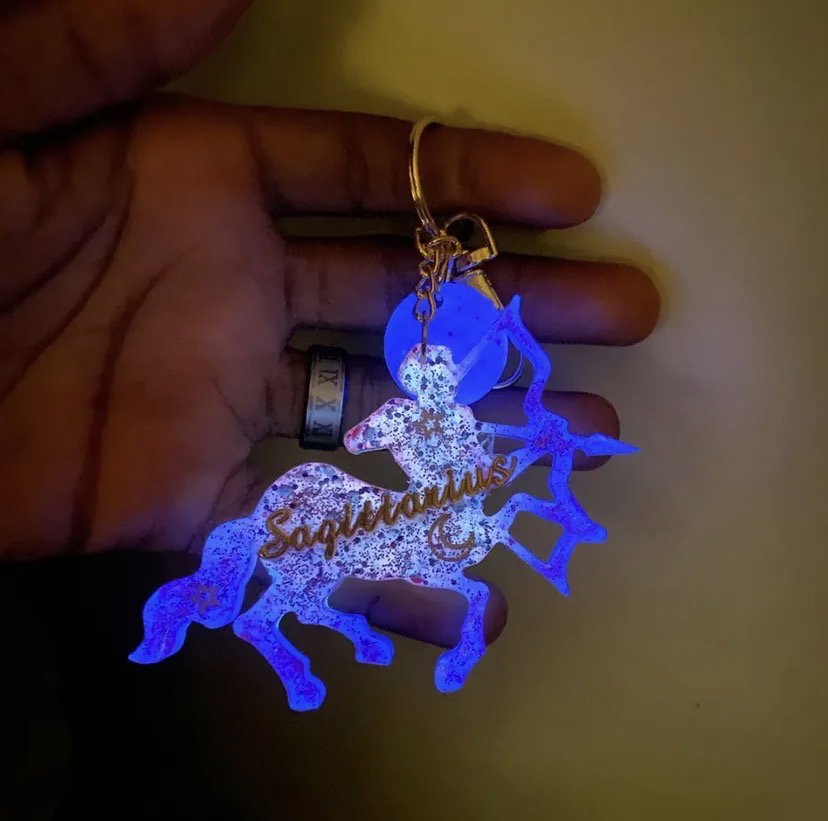 Glow in Dark Zodiac Keyrings  