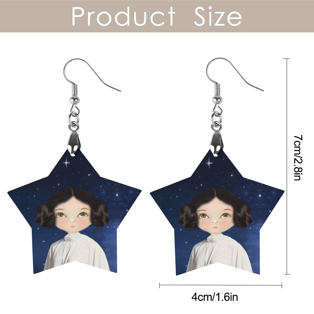 PORTRAIT OF LULU AMONG THE STARS – STAR DROP EARRINGS_3