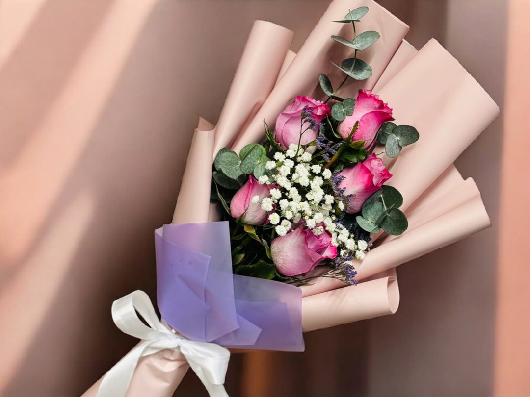 Mini Bouquet Deep Purple Roses